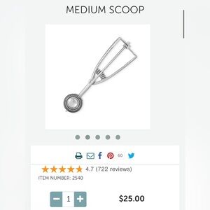 Stainless Steel Medium Scoop Pampered Chef NWOT